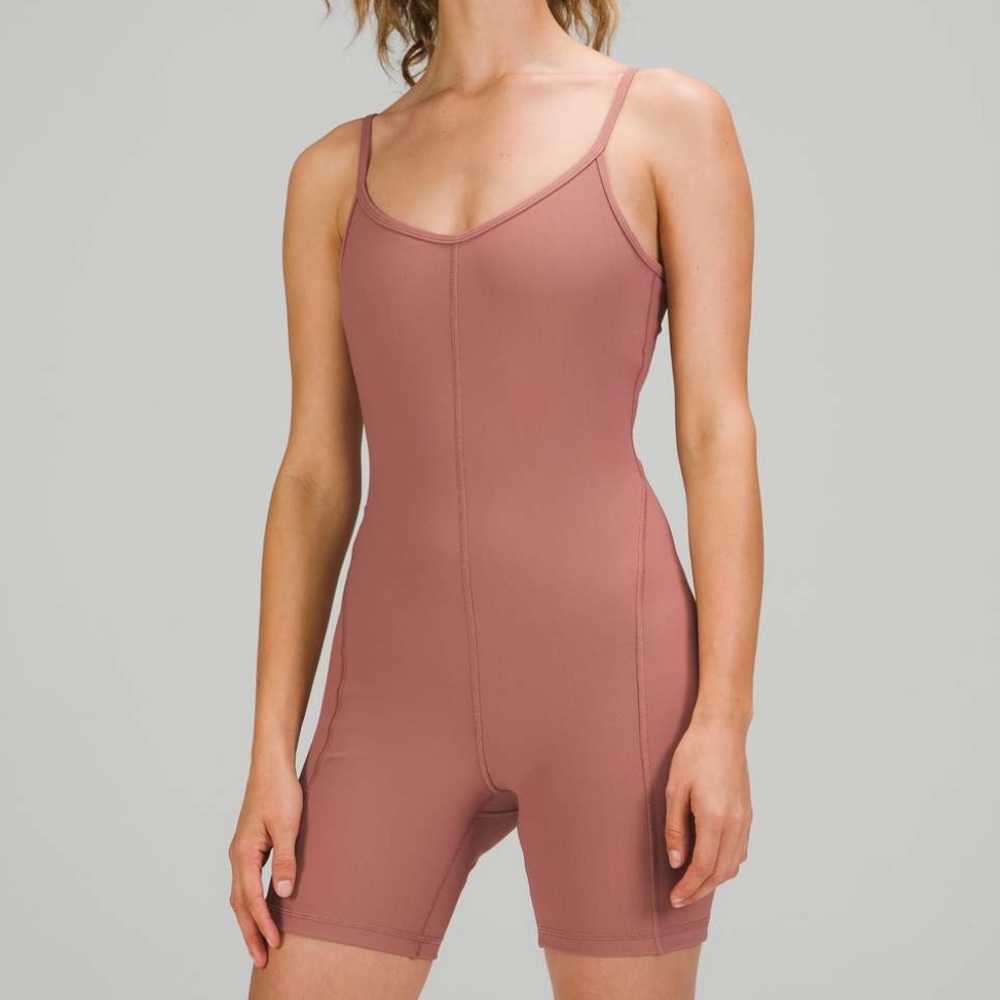 Lululemon Ribbed Countered Yoga Unitard 6” Length - Picture 1 of 4